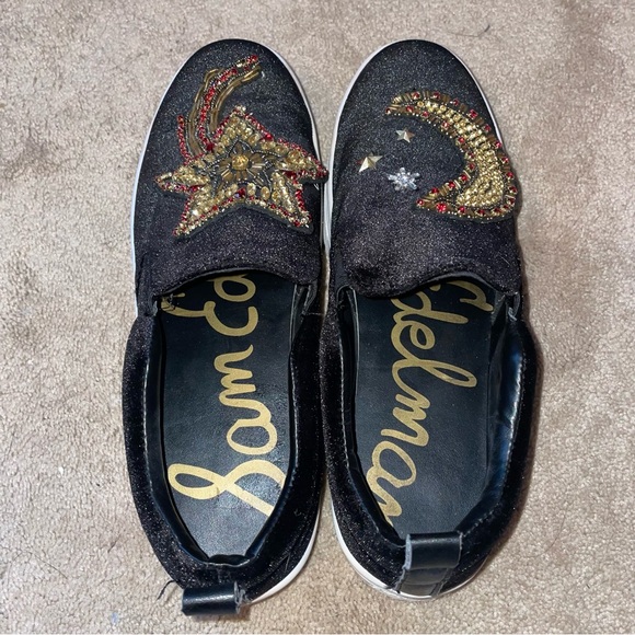 Sam Edelman Leila 2 Star and Moon Embellished Velvet Shoes - Picture 4 of 10